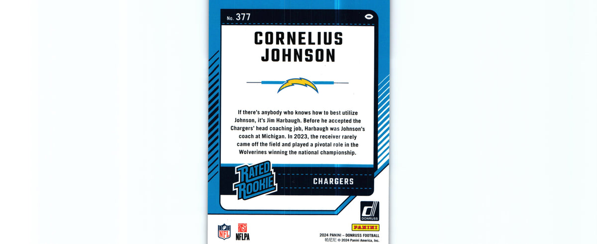 Cornelius Johnson 2024 PRESS PROOF PURPLE Donruss #377 RC