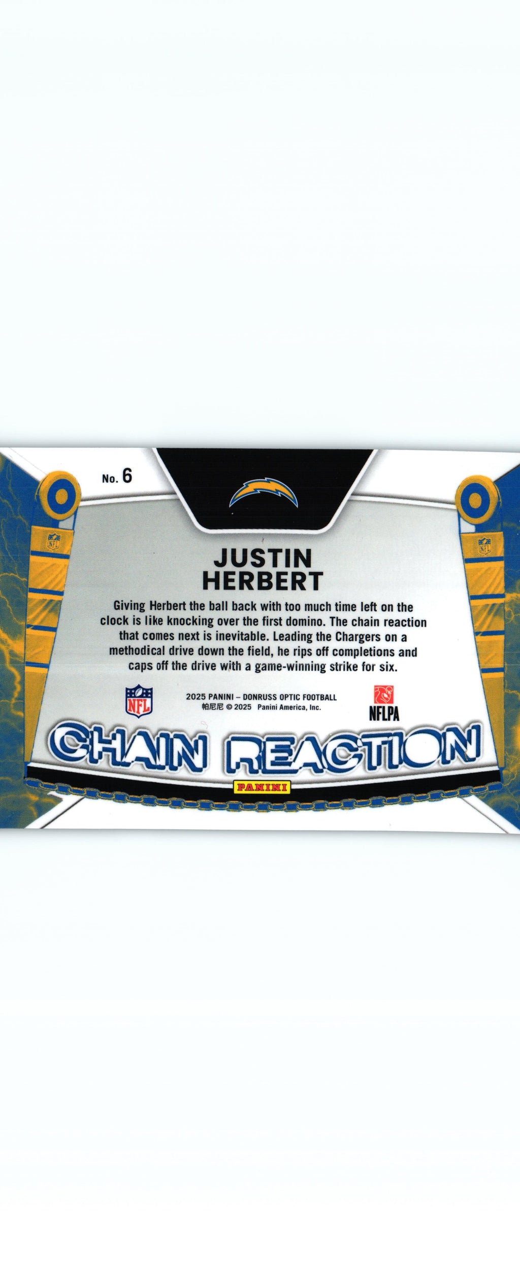 Justin Herbert 2025 Donruss Optic #6