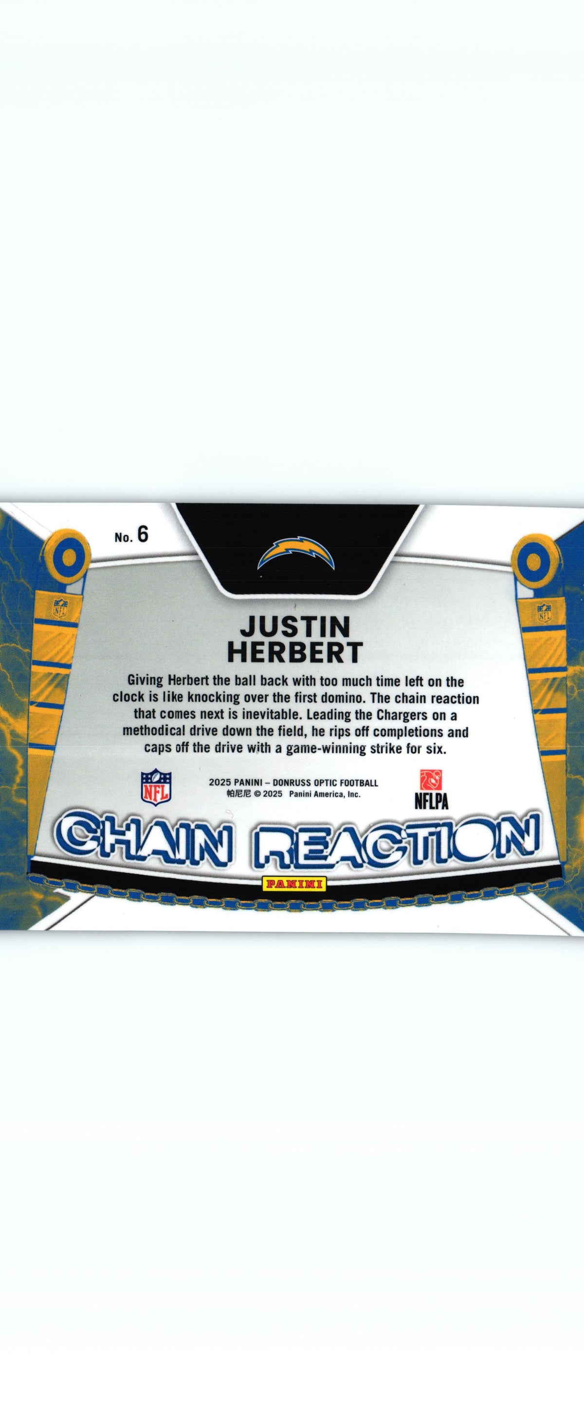 Justin Herbert 2025 Donruss Optic #6