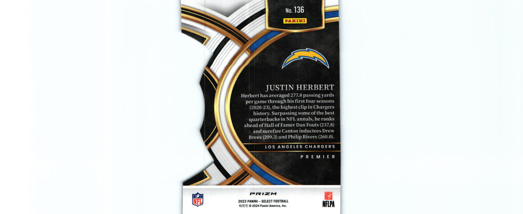 Justin Herbert 2023 SILVER DIE CUT Select #136