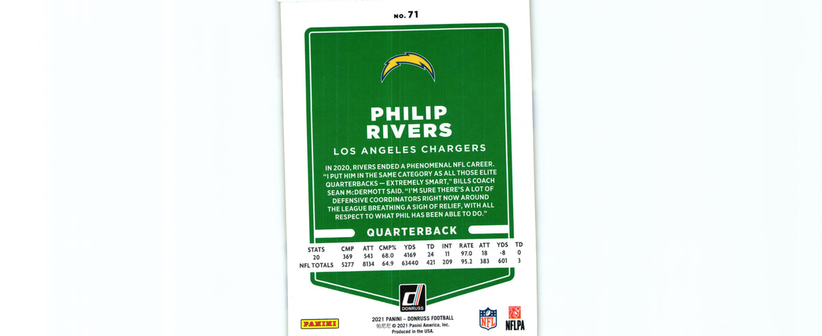 Philip Rivers 2021 PRESS PROOF YELLOW Donruss #71