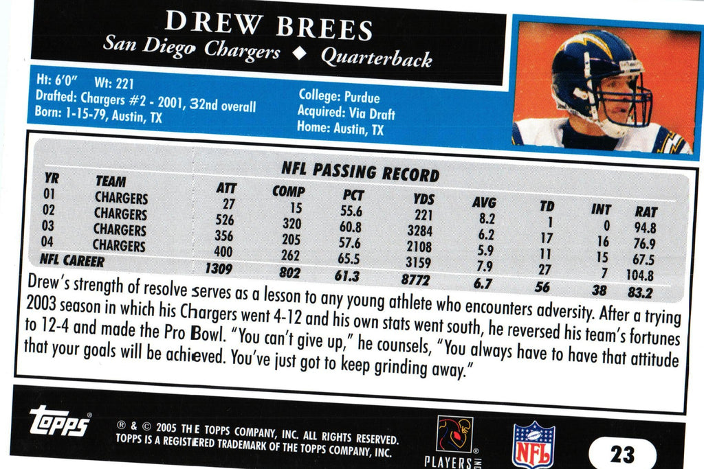 Drew Brees 2005 Topps #23