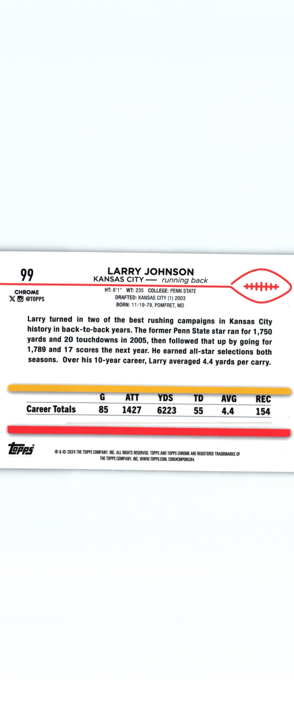 Larry Johnson 2024 X-Fractor Topps #99
