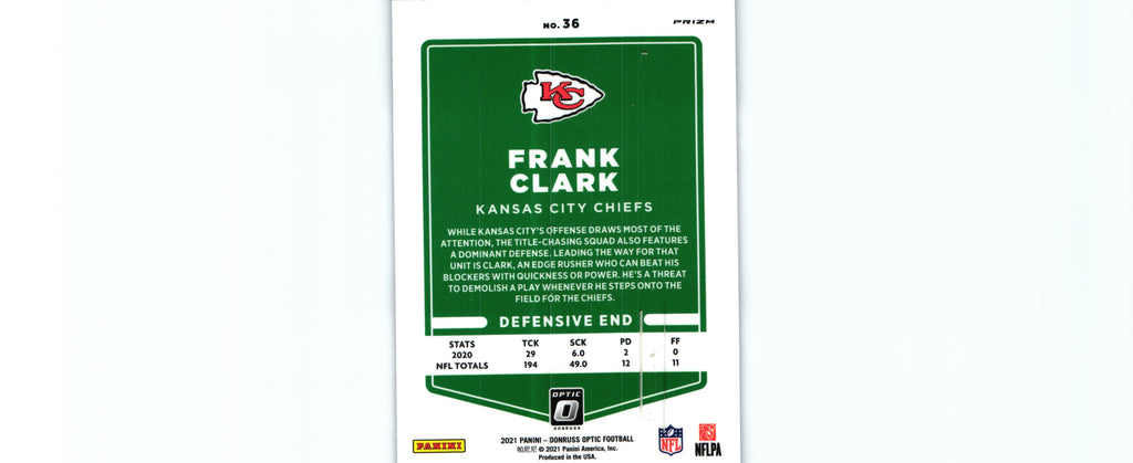 Frank Clark 2021 HOLO Donruss Optic #36