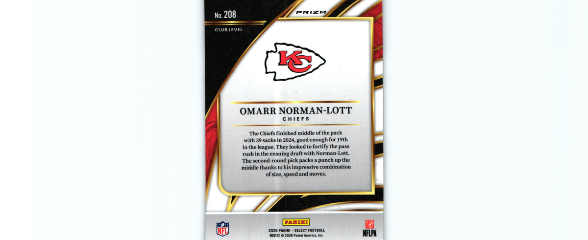 Omarr Norman-Lott 2025 BLACK&RED Select #208 RC