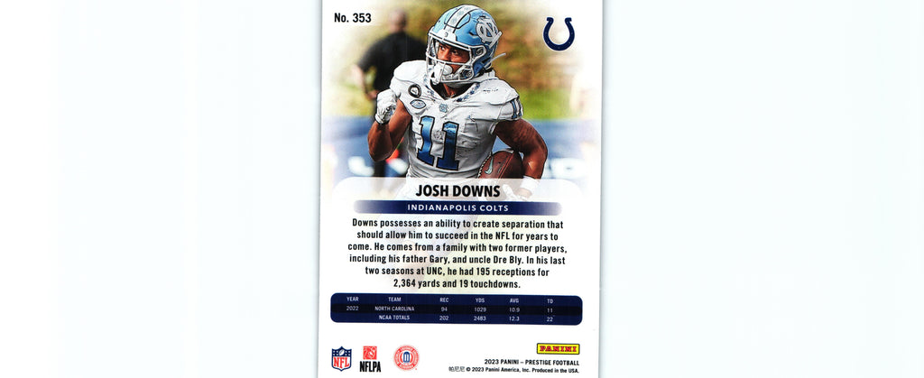 Josh Downs 2023 GALAXY Prestige #353 RC
