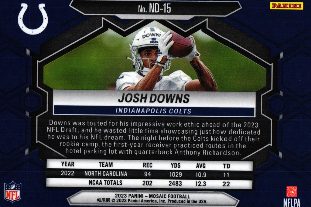 Josh Downs 2023 Mosaic ND-15 RC