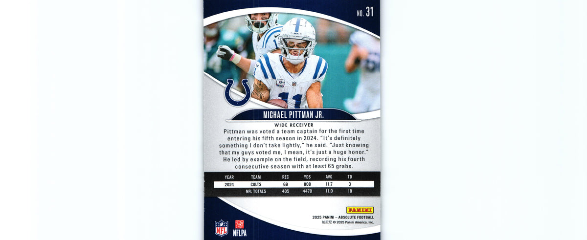 Michael Pittman 2025 BLUE Absolute #31