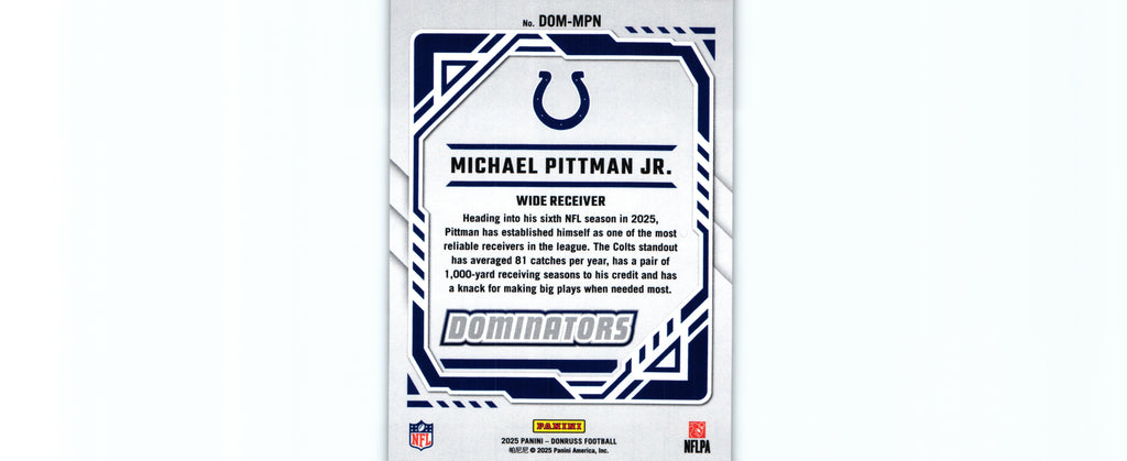 Michael Pittman 2025 Donruss DOM-MPN