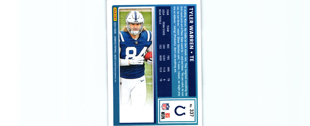 Tyler Warren 2025 Donruss #337 RC