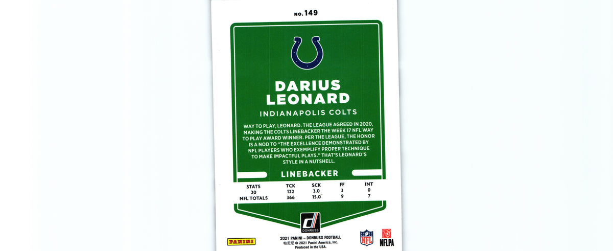 Darius Leonard 2021 VARIATION Donruss#149
