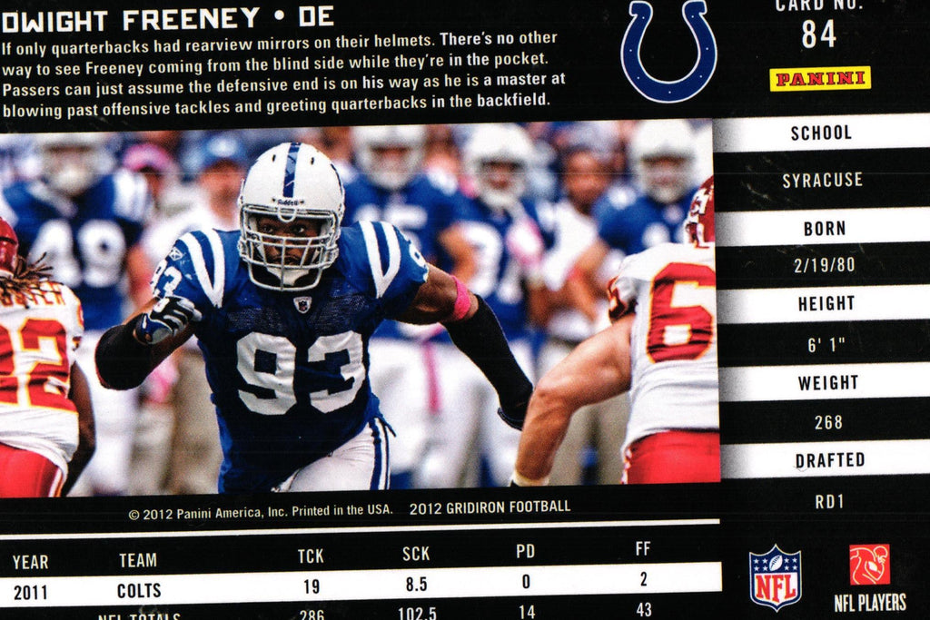 Dwight Freeney 2012 Panini Gridiron #84