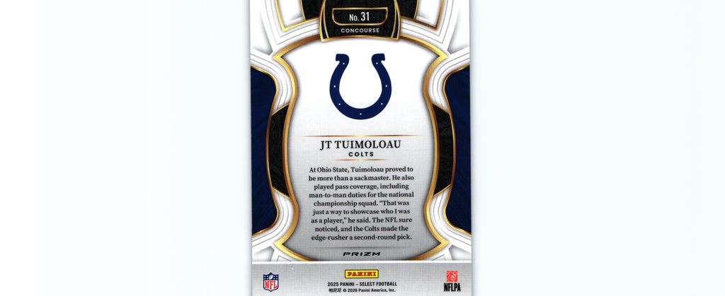 JT Tuimolaoau 2025 SILVER Select #31 RC