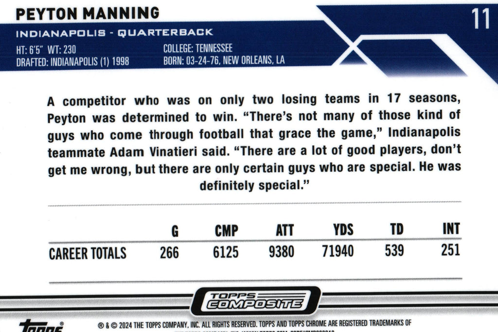 Peyton Manning 2023 PINK Topps #11