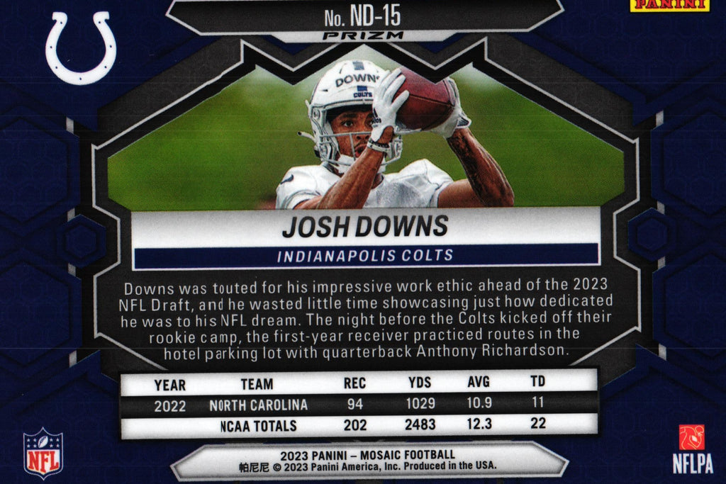 Josh Downs 2023 SILVER MOSAIC Mosaic ND-15 RC