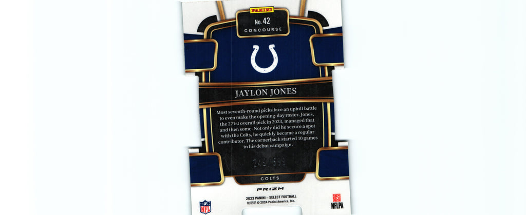 Jaylon Jones 2023 NEON GREEN DIE CUT Select #42 /599