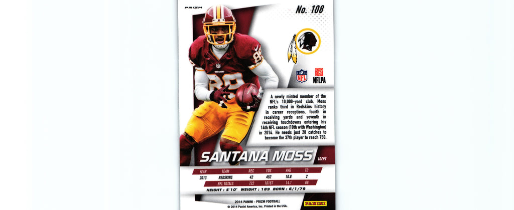 Santana Moss 2014 RED WHITE BLUE Prizm #108