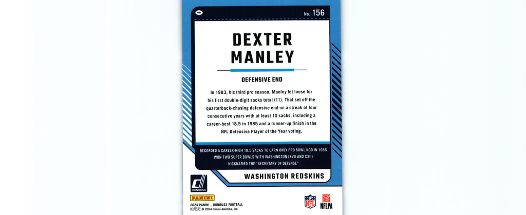 Dexter Manley 2024 PRESS PROOF PURPLE Donruss #156