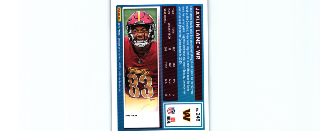 Jaylin Lane 2025 BLUE HYPER Donruss Optic #249 RC