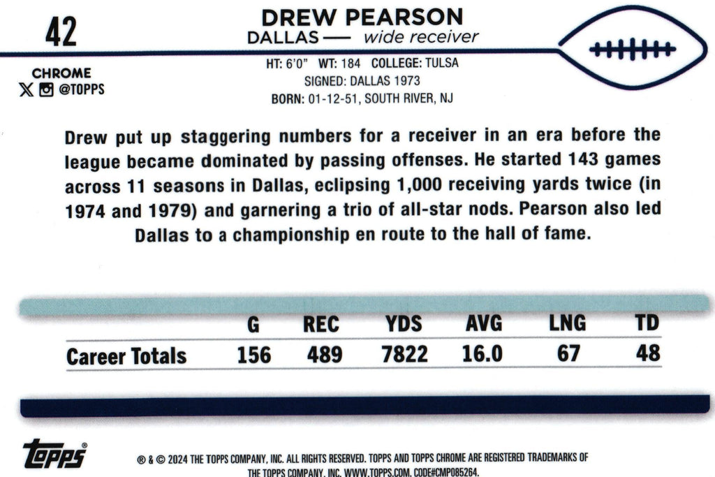 Drew Pearson 2024 SEPIA Topps #42