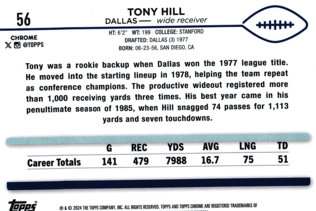 Tony Hill 2024 X-FRACTOR Topps #56