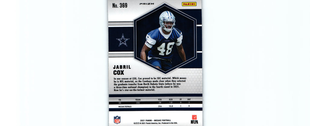 Jabril Cox 2021 SILVER MOSAIC Mosaic #369 RC
