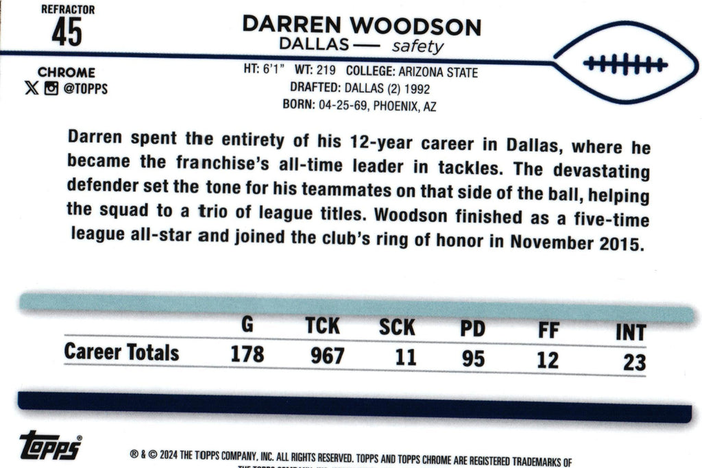Darren Woodson 2024 REFRACTOR Topps #45