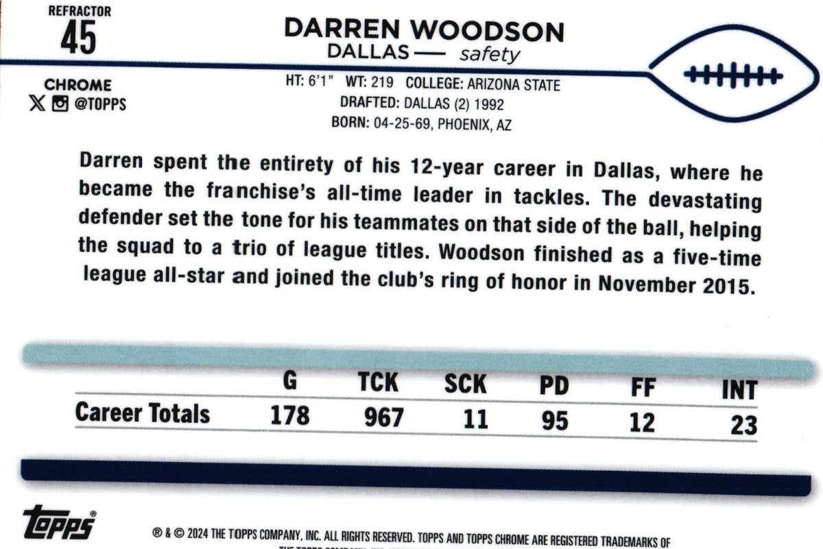 Darren Woodson 2024 REFRACTOR Topps #45