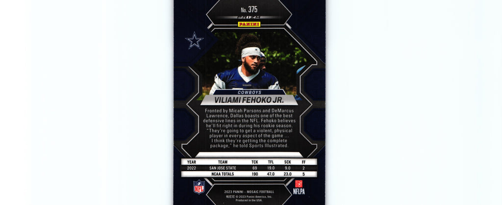 Viliami Fehoko 2023 CAMO PINK Mosaic #375 RC