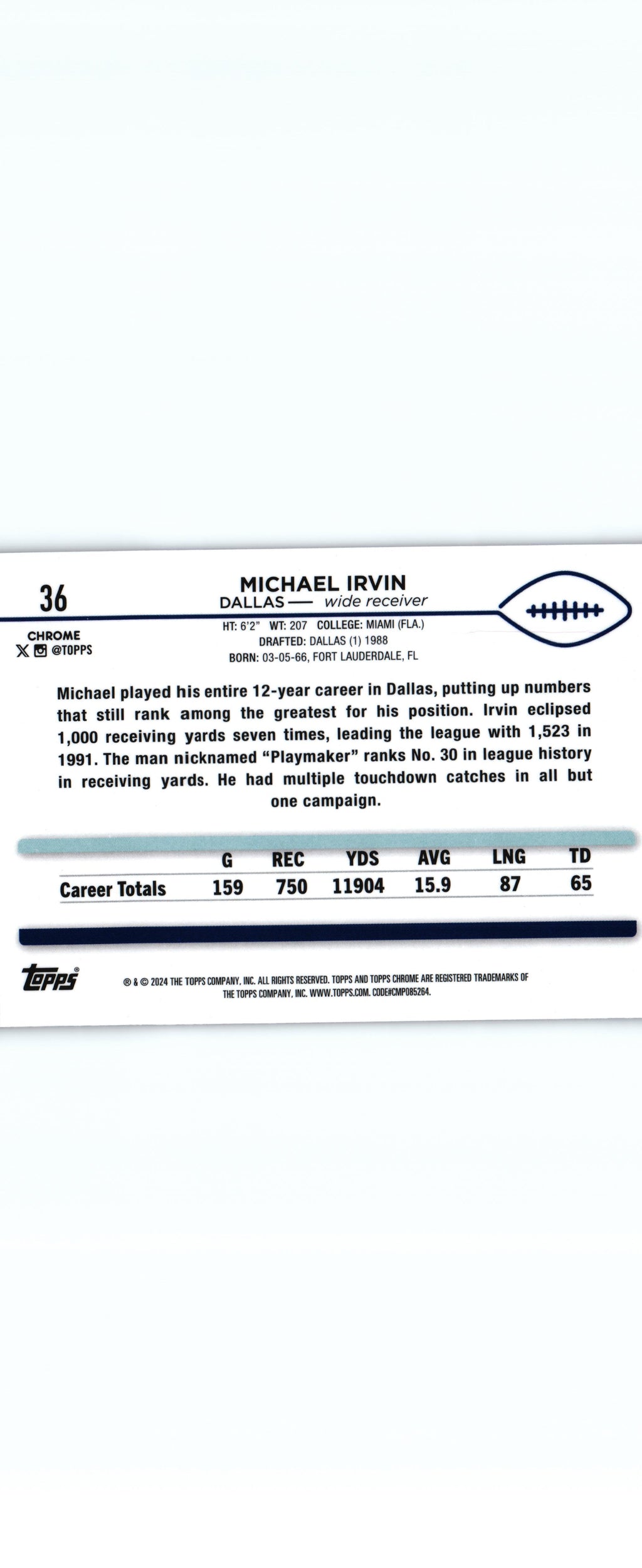 Michael Irvin 2024 PINK Topps #36