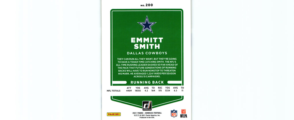 Emmitt Smith 2021 PRESS PROOF YELLOW Donruss #200