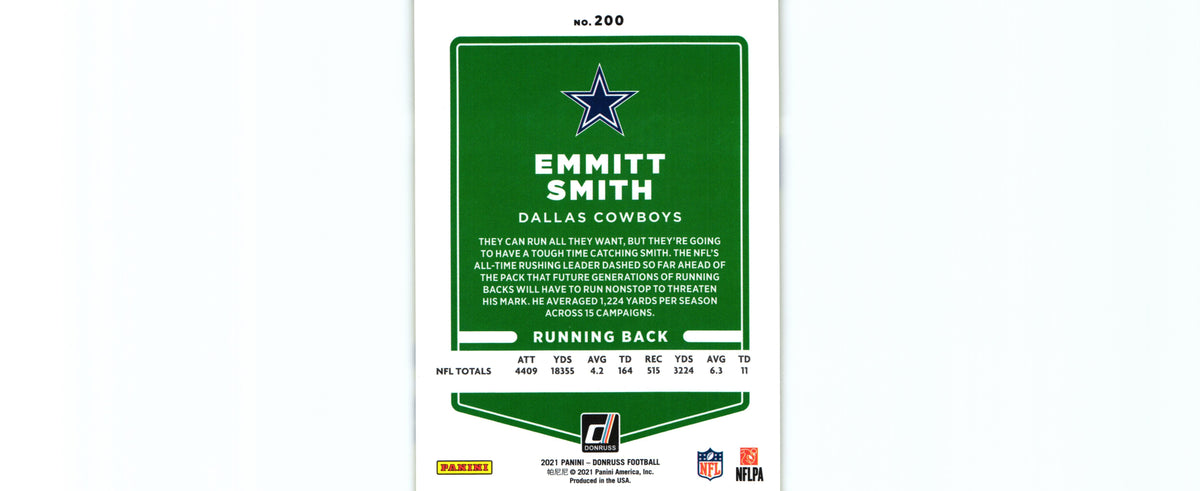 Emmitt Smith 2021 PRESS PROOF YELLOW Donruss #200