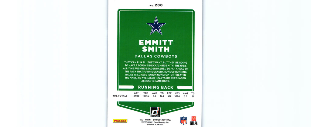 Emmitt Smith 2021 PRESS PROOF BLUE Donruss #200