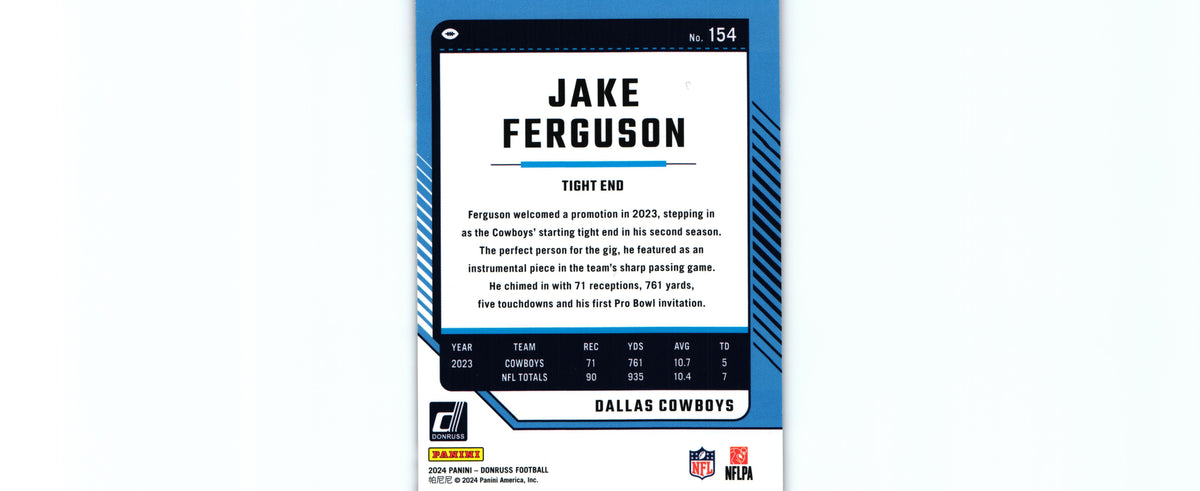 Jake Ferguson 2024 PRESS PROOF PURPLE Donruss #154
