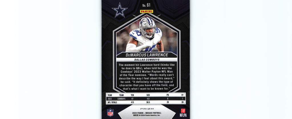 DeMarcus Lawrence 2024 GREEN Mosaic #61