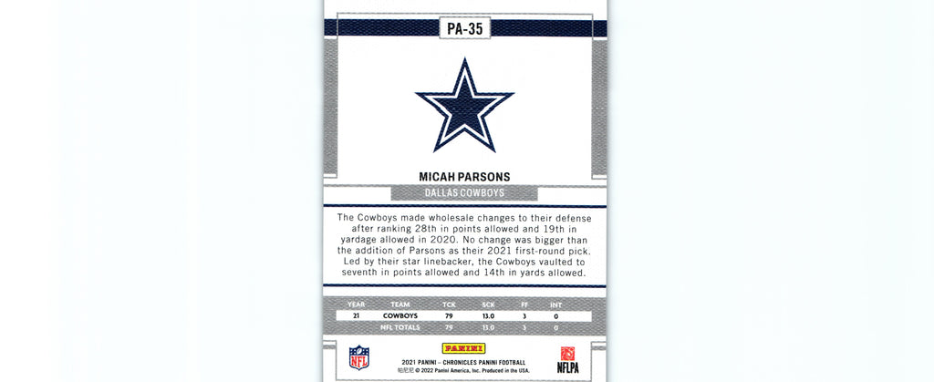 Micah Parsons 2021 Chronicles PA-35 RC