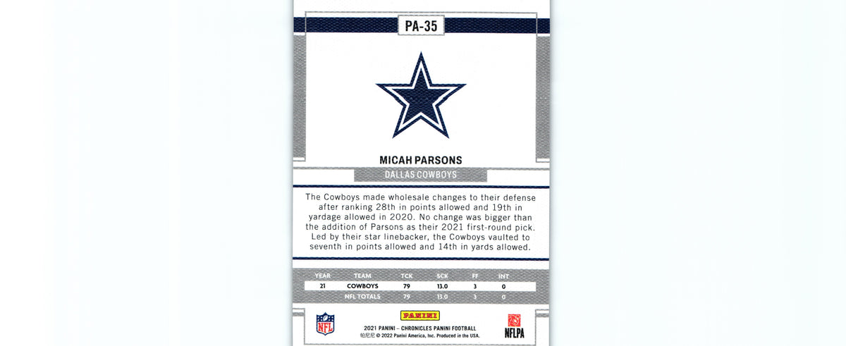 Micah Parsons 2021 Chronicles PA-35 RC
