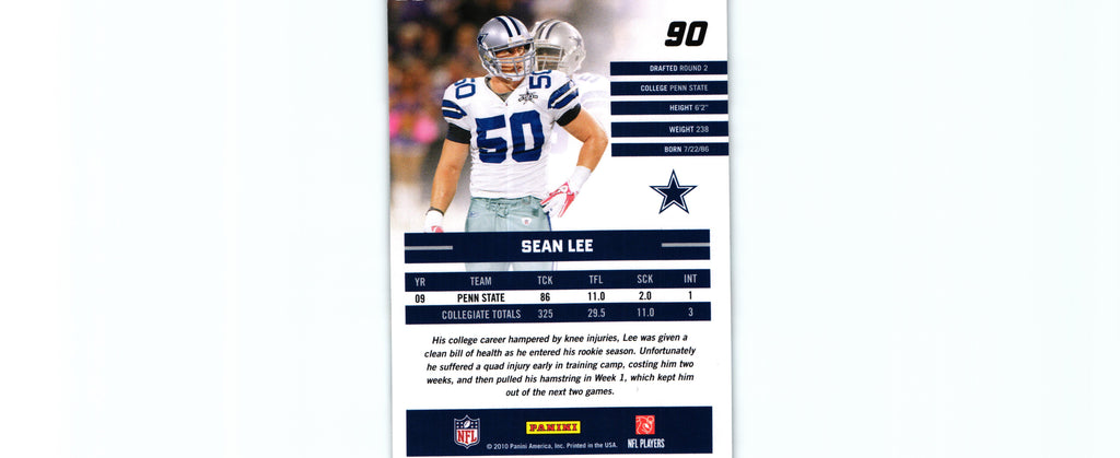 Sean Lee 2010 Donruss #90 RC