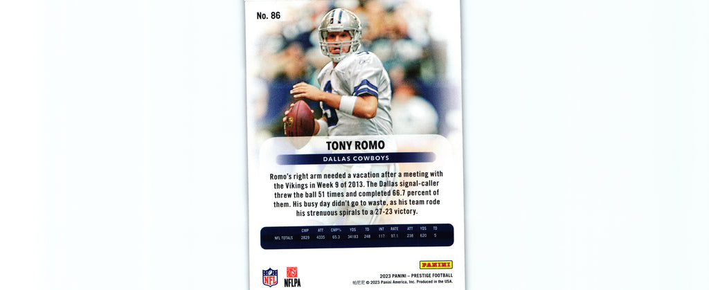 Tony Romo 2023 DIAMONDS Prestige #86