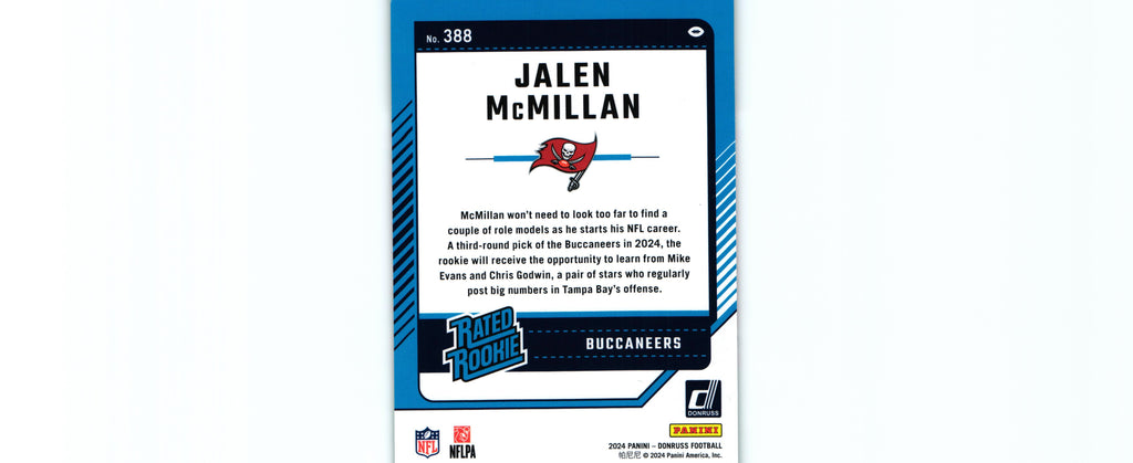 Jalen McMillan 2024 PRESS PROOF GREEN Donruss #388 RC