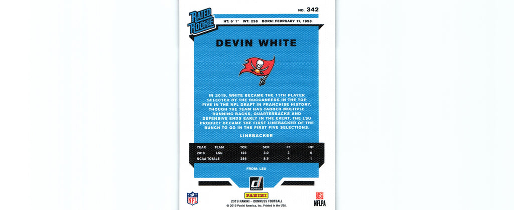 Devin White 2019 CANVAS Donruss #342 RC