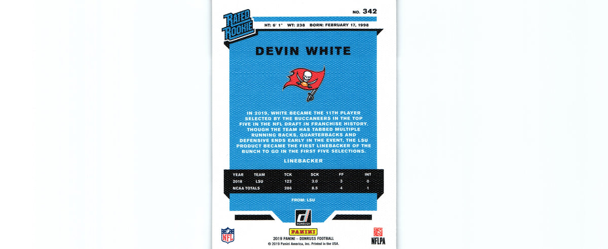 Devin White 2019 CANVAS Donruss #342 RC