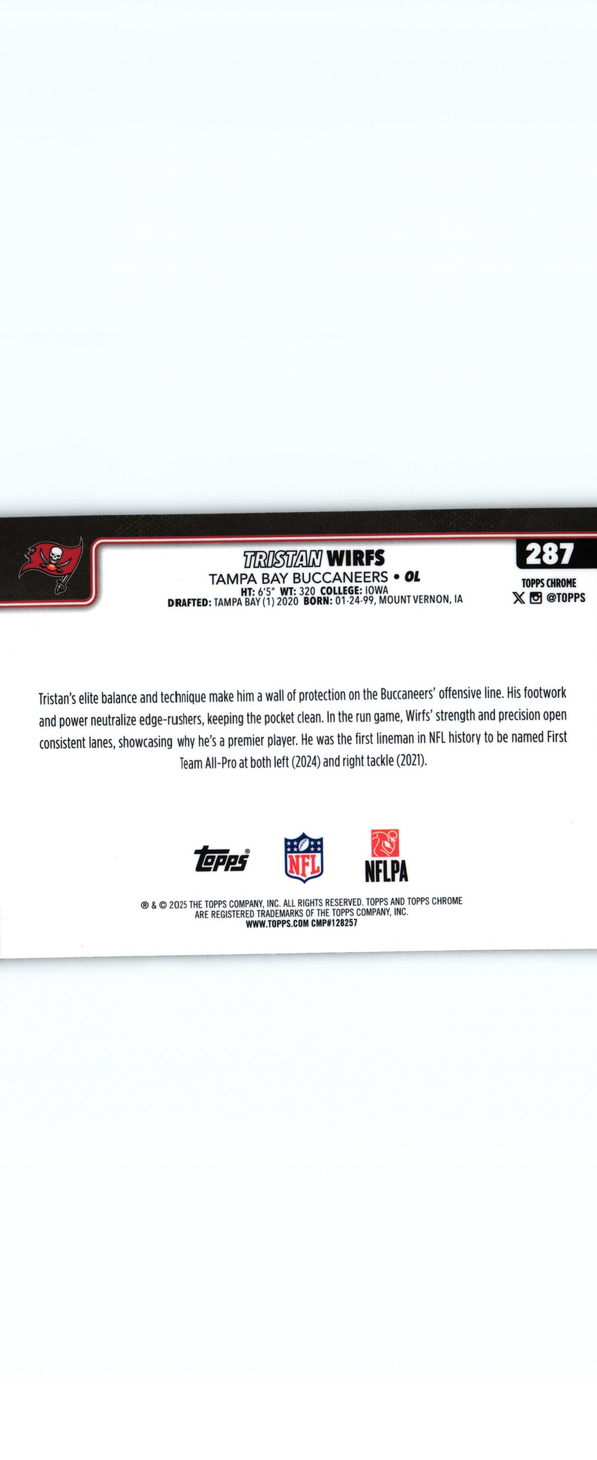 Tristan Wirfs 2025 RAY WAVE Topps #287