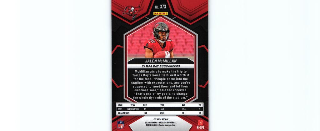Jalen McMillan 2024 GREEN Mosaic #373 RC