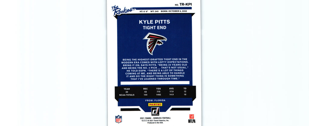 Kyle Pitts 2021 Donruss TR-KPI RC