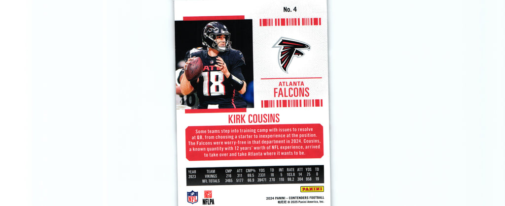 Kirk Cousins 2024 RED Contenders #4