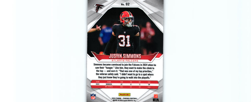 Justin Simmons 2024 INTERNATIONAL Phoenix #92