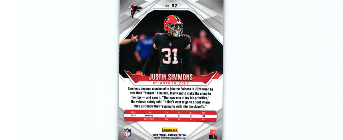Justin Simmons 2024 INTERNATIONAL Phoenix #92