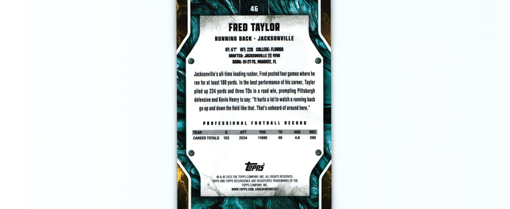 Fred Taylor 2024 SKY BLUE&PINK Topps #46