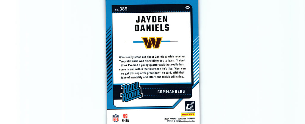 Jayden Daniels 2024 PRESS PROOF PURPLE Donruss #389 RC